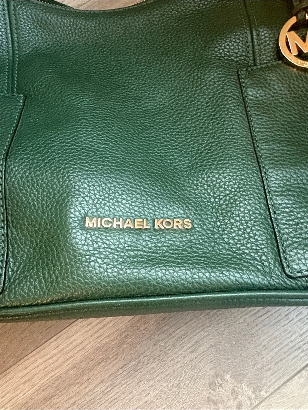 Michael Kors Forest Green Pebbled Leather Hobo Shoulder Bag - Picture 2 of 9